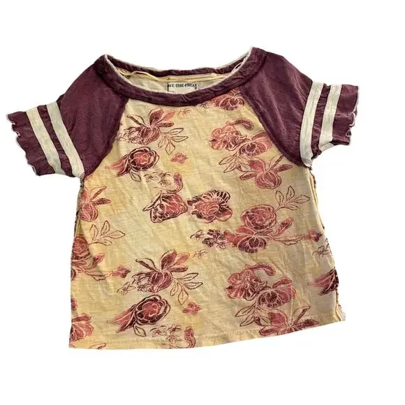 We The Free Women's Wish You Were Here Floral Print Short Sleeve Tee Small - Picture 2 of 7